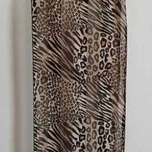Vintage Animal Print Scarf. Black and Brown